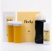 fleeky Warmwachs-Haarentferner Wax Kit Roller f&uuml;r Gesicht & K&ouml;rper, Spar-Set, 5-