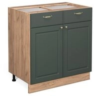 Vicco Unterschrank Fame-Line, Gr&uuml;n-Gold Landhaus/Eiche, 80 cm ohne...