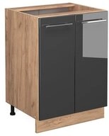 Vicco Unterschrank Fame-Line, Anthrazit Hochglanz/Eiche, 60 cm ohne...