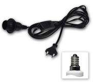 ChiliTec Lampenfassung Netzkabel mit Schalter und E14 Fassung, schwarz