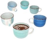 MamboCat Becher 6er Set Blue Jumbotasse 400ml 6 Personen blaue XL-Becher, Steingut