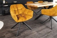 riess-ambiente Polsterstuhl PAPILLON senfgelb/schwarz &ndash; Samt-Bezug, mit...