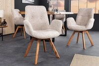 riess-ambiente Polsterstuhl BALTIC beige/natur - Boucl&eacute;, Eiche-Massivholz,...