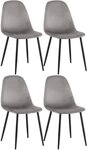 CLP Esszimmerstuhl Napier (4er Set), Metall, gepolstert, mit Lehne