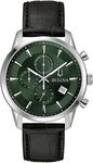 Bulova Chronograph 96B413, Armbanduhr, Quarzuhr, Herrenuhr, Damenuhr, Lederarmband,