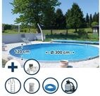 Planet Pool Rundpool Stahlwandpool Set rund Brasilia 300x120 cm, Stahl (Komplett-Set,