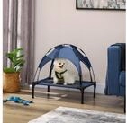 PawHut Tierbett Hundeliege mit Baldachin, Atmungsaktiv, Oxford, Netzstoff,...