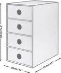 Organizer Schubladenbox Taupe 4 Sch&uuml;be (BxHxT): 17,5x32x25cm
