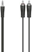 Hama Audio-Kabel, 3,5-mm-Klinken-Stecker 2-Cinch-Stecker, 1,5m Audio-Kabel,