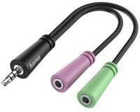Hama Audio Adapter 4-pol. Klinke auf 2x 3-pol. f&uuml;r Audio- & Video-Kabel