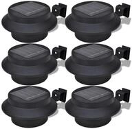 vidaXL LED-Leuchte 6x Au&szlig;enlampe Sonnenlichtset Zaunlicht Schwarz (6 St)