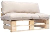 vidaXL Loungesofa Outdoor-Sofa Paletten mit Kissen in Sandfarben Kiefernholz, 1...