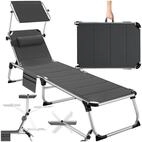 tectake Gartenliege klappbare Aluminium Sonnenliege, 220 x 60,5 x 34 cm, mit,