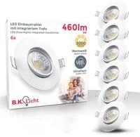 B.K.Licht LED Einbauleuchte 6er Set Einbaustrahler, Schwenkbare Spots, flache