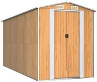 vidaXL Ger&auml;tehaus, Ger&auml;teschuppen Hellbraun 192x440x223 cm Verzinkter Stahl