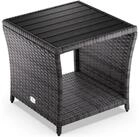 Casaria Beistelltisch (1-St), Polyrattan WPC Tischplatte 45x45x40cm Wetterfest