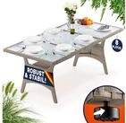 Casaria Gartentisch (1-St), Polyrattan 190x90x74cm mit Ablage Sicherheits...