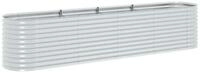 vidaXL Hochbeet Garten-Hochbeet 400 x 80 x 81 cm Verzinkter Stahl Silbern (1 St)
