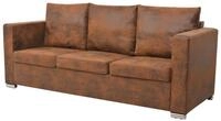 vidaXL Sofa, Sofagarnitur 3-tlg. K&uuml;nstliches Wildleder