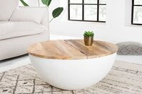 riess-ambiente Couchtisch INDUSTRIAL STORAGE &Oslash;70cm wei&szlig; / natur...
