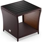 Casaria Beistelltisch (1-St), Polyrattan WPC Tischplatte 45x45x40cm Wetterfest