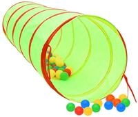 vidaXL Spieltunnel, Hundetunnel mit 250 B&auml;llen Gr&uuml;n 175 cm Polyester