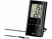 Hama LCD-Thermometer T-350", Schwarz Mit Außenfühler Wetterstation"