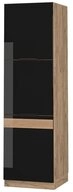 Vicco Herdumbauschrank Fame-Line, Schwarz Hochglanz/Goldkraft Eiche, 60 cm (1-St)