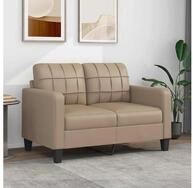 vidaXL Sofa vidaXL 2-Sitzer-Sofa Cappuccino-Braun 120 cm Kunstleder