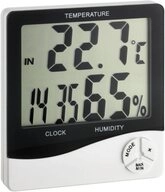 TFA Dostmann Raumthermometer Digitales Thermo-Hygrometer mit Uhr 30.5031