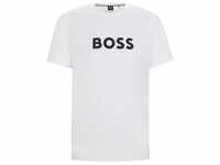 BOSS T-Shirt T-Shirt RN mit großem BOSS Logoprint, Rundhals, weiß