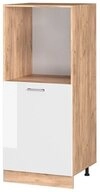 Vicco Herdumbauschrank R-Line, Wei&szlig; Hochglanz/Goldkraft Eiche, 60 cm (1-St)