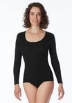 T-Shirt SCHIESSER "Luxury", Damen, Gr. 38, schwarz, Feinripp, Obermaterial: 100%