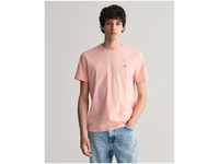 Gant T-Shirt REG SHIELD SS T-SHIRT mit Logostickerei auf der Brust, rosa