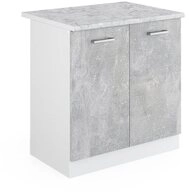 Vicco Unterschrank R-Line, Beton/Wei&szlig;, 80 cm, AP Marmor (1-St)