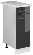 Vicco Unterschrank R-Line, Anthrazit Hochglanz/Wei&szlig;, 30 cm, AP Marmor (1-St)