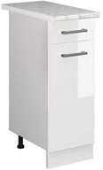 Vicco Unterschrank R-Line, Wei&szlig; Hochglanz/Wei&szlig;, 30 cm, AP Marmor (1-St)