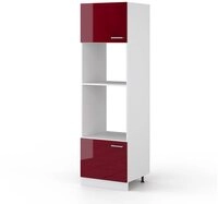 Vicco Mikrowellenumbauschrank R-Line, Rot Hochglanz/Wei&szlig;, 60 cm (1-St)