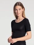 CALIDA Kurzarmshirt True Confidence Satinbandeinfassung, Rundhalsausschnitt, Kurzarm