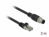 Delock 84924 - Netzwerkkabel RJ45, S/FTP, 3m, schwarz Computer-Kabel, M12 8 Pin