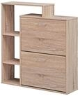 Wohnling Schuhkipper WL1.793 MASSA Holz 2 F&auml;cher Sonoma 12 Paar Schuhe Schuhschrank