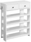 Wohnling Schuhregal WL6.069 60x79cm Flurregal Wei&szlig; Standregal mit Schublade...