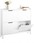 SoBuy Schuhkipper FSR100, Schuhschrank schmal mit 4 Klappen, Flurschrank...