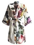 Essenza Kimono Fleur, Kurzform, Baumwolle, Kimono-Kragen, G&uuml;rtel, mit wundersch&ouml;nem