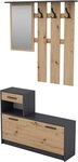 byLIVING Garderoben-Set TAMINA, Artisan Eiche (Eiche-Optik), Spiegel, Hutablage,