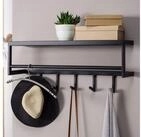 FINEBUY Wandgarderobe Garderobe Metall 70 cm Schwarz Flur Hakenleiste (Metall...