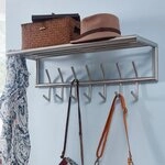 FINEBUY Wandgarderobe Garderobe Metall 74,5cm Silber Flur Hakenleiste (5x29x30...