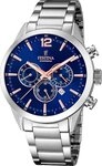 Festina Quarzuhr Festina Herrenuhr Edelstahl silber, (Chronograph), Herren Armbanduhr