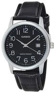 CASIO Luxusuhr Men's MTPV002L-1B Silver Leather Japanese Quartz Fashion Watch