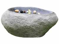 Dehner Gartenbrunnen Rock mit LED Beleuchtung Polyresin grau (4280863)
